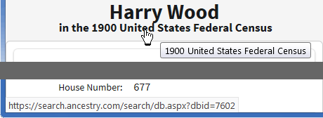 screenshot of mouse hovering over database name to show URL in browser hint